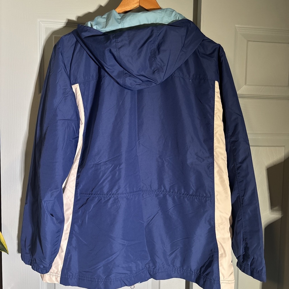 Nike Wind Runner Jacket Ladies Sz XL. Hooded. Blue,‎ White, Teal - Picture 11 of 15